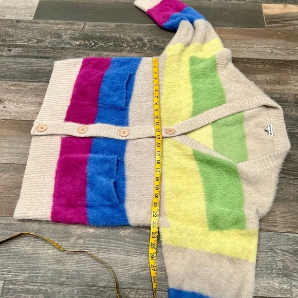 Anthropologie Moon River Women Cozy Soft Block Stripe Cardigan Sweater Size M - Picture 12 of 15